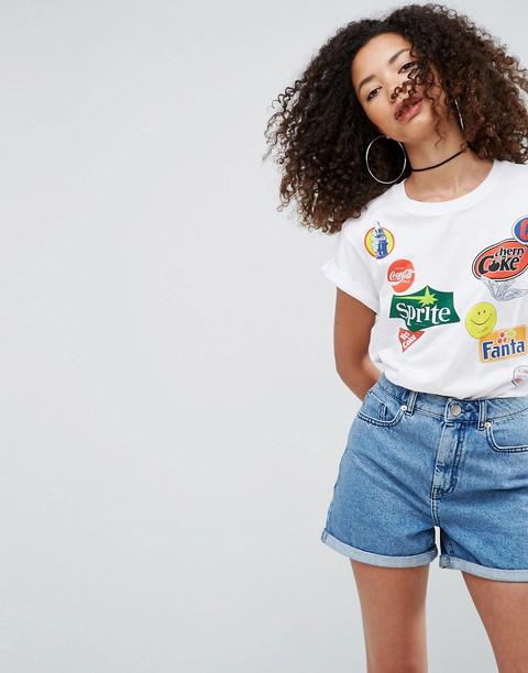 Asos T-shirt With Coca Cola Brand Badges