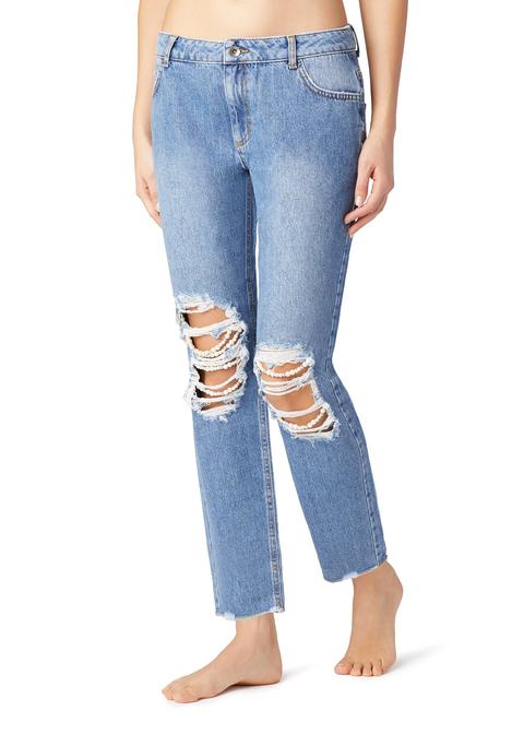 Jeans Strappi Perle