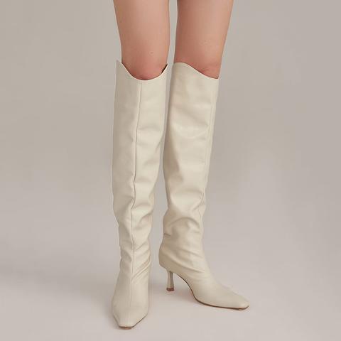 Pu Leather High Leg Boots