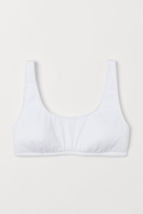 H & M - Reggiseno-top Cotone Imbottito - Bianco