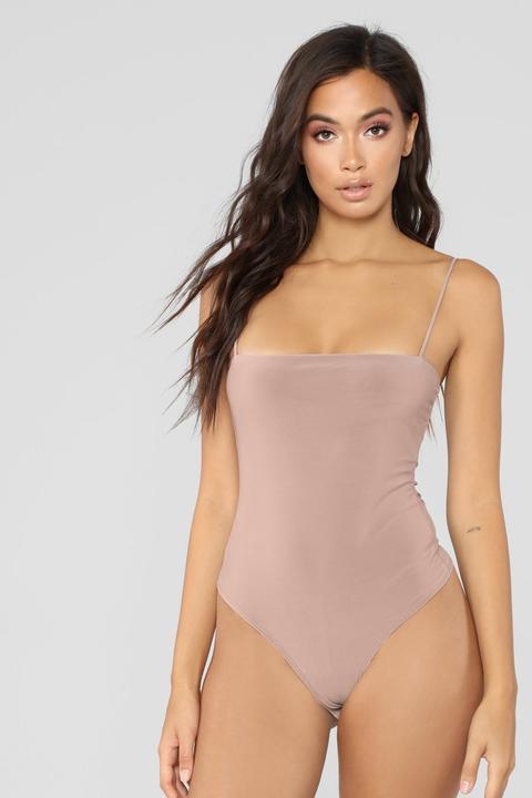 Don't Be So Square Bodysuit - Taupe