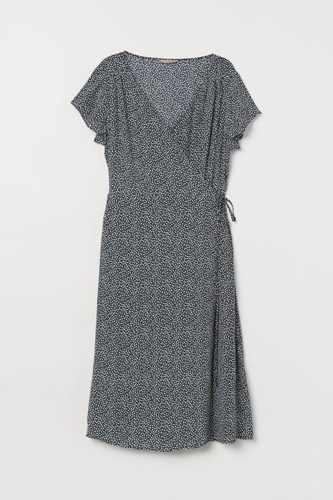 H & M - H & M+ Calf-length Wrap Dress - Blue