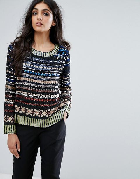 Endless Rose - Maglione Decorato - Nero
