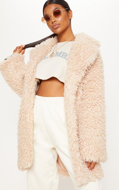 Stone Teddy Faux Fur Coat, White