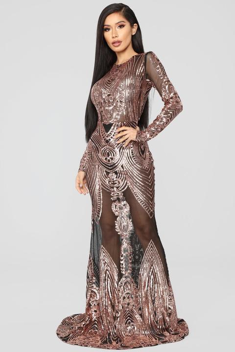 On The Red Carpet Dress Rosegold from Fashion Nova on 21