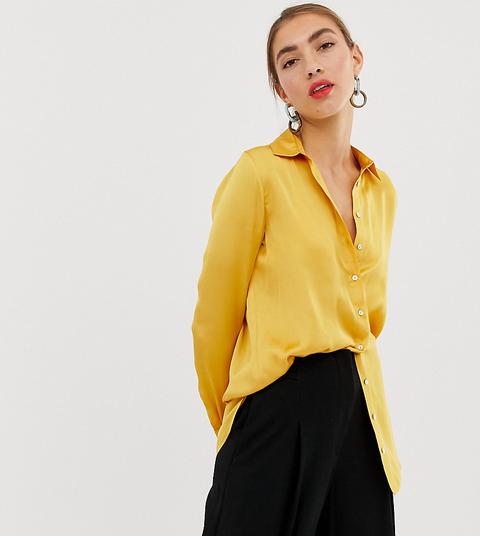 Stradivarius Oversized Satin Shirt In 