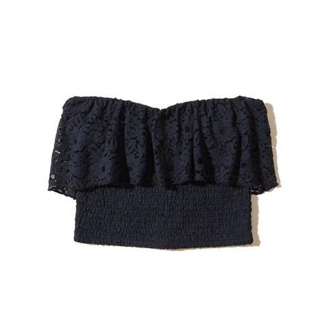 Smocked Ruffle Crop Tube Top