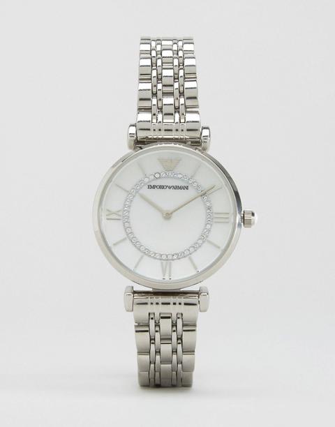 Reloj Plateado Con Barra En T Ar1908 De Emporio Armani