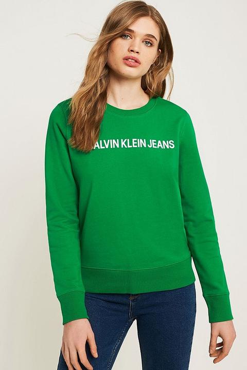 Calvin Klein Jeans Green Logo Sweatshirt