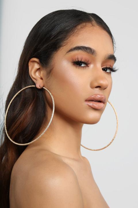 Glitter On Me Hoop Earrings Gold From Fashion Nova On 21 Buttons