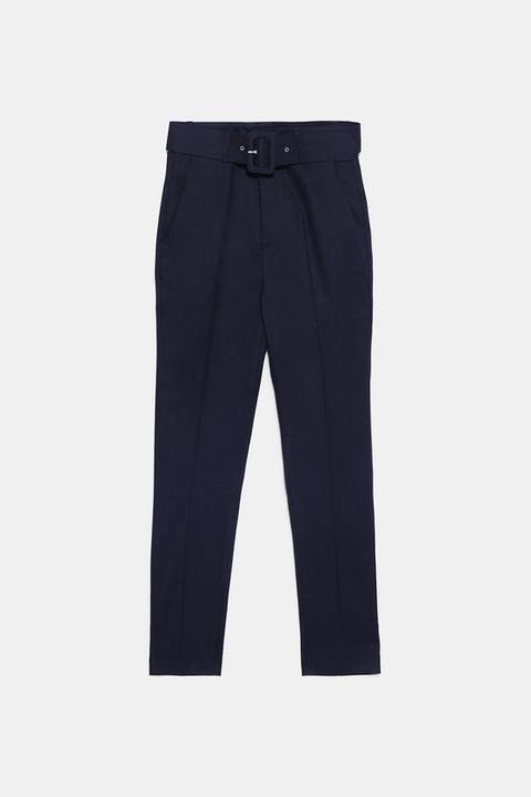 High Rise Trousers With Belt