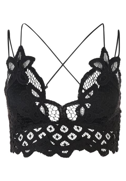 Free People Adella Bralette Bustino Black