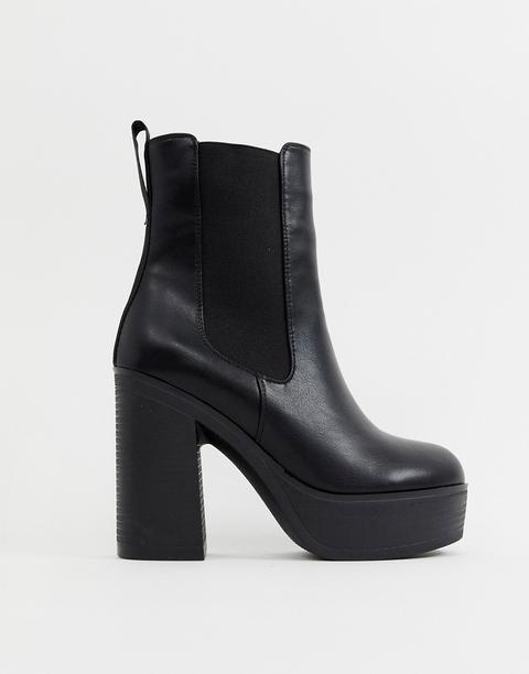 Botas Gruesas Con Plataforma En Negro De Lamoda