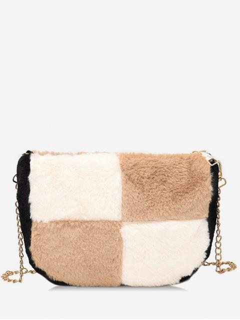 Panel Faux Fur Chic Crossbody Bag