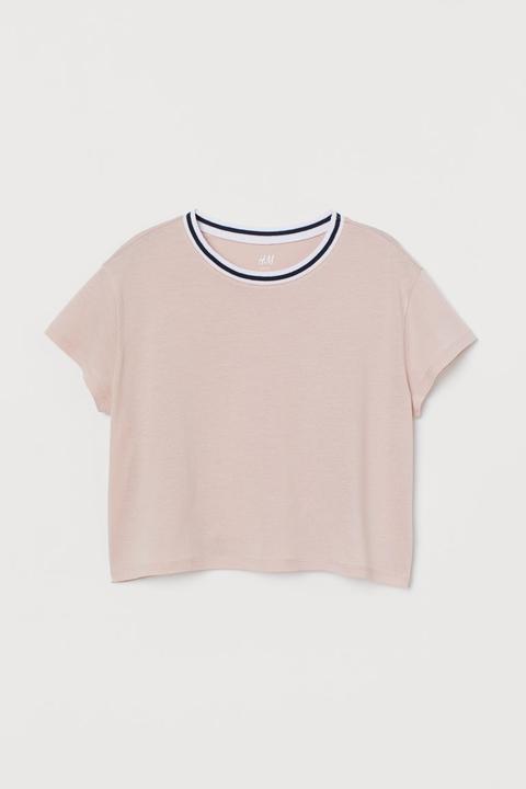 H & M - Top In Misto Modal - Rosa