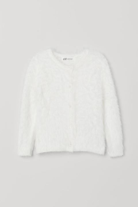 h&m white fluffy cardigan