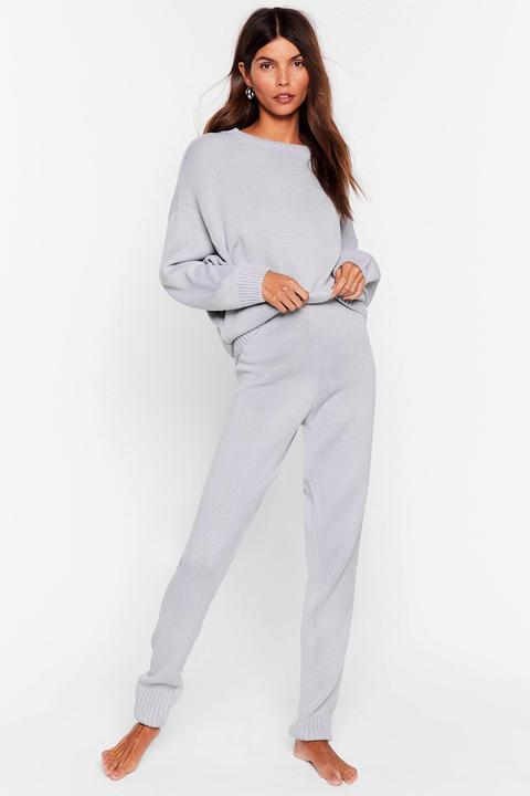 Womens Knitted Jumper And Joggers Set