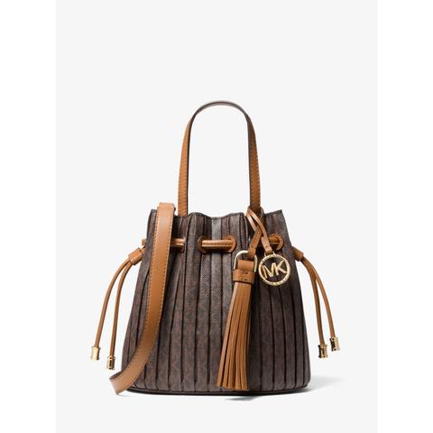 Mkbolso Tote Willa Extrapequeño Con Plisado Y Logotipo - Marrón - Michael Kors