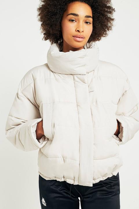 Light Before Dark Putty Pillow Puffer Jacket - Womens L