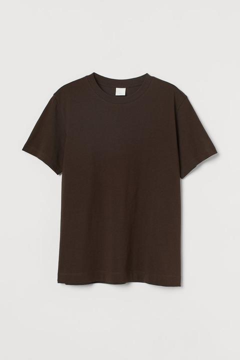 Cotton T-shirt - Brown