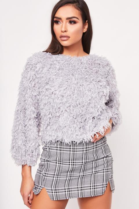 April Grey Shaggy Jumper