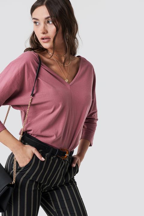 V-neck Top Rosa