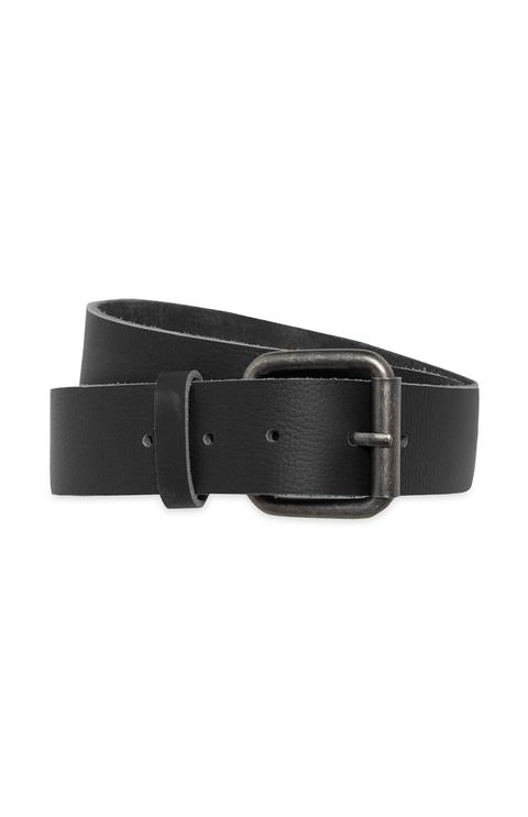 Black Casual Leather Belt