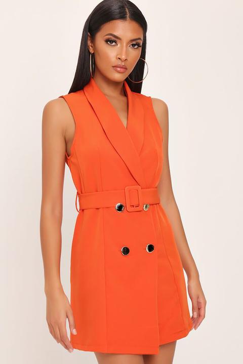 orange blazer dress