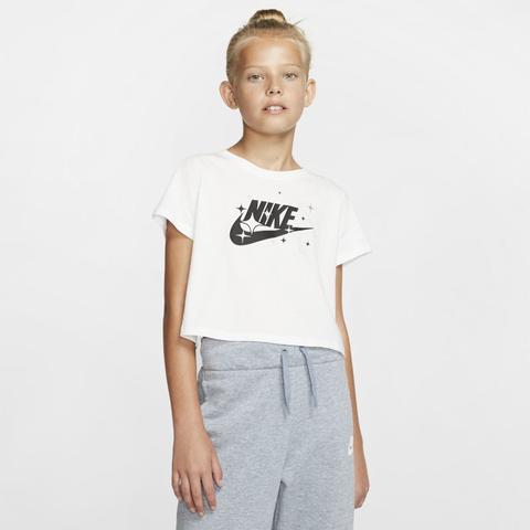 Tee-shirt Court Nike Sportswear Pour Fille Plus Âgée - Blanc