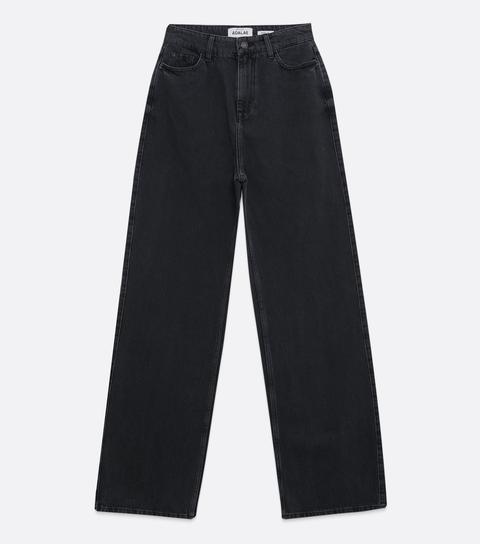 Black High Waist Adalae Wide Leg Jeans New Look