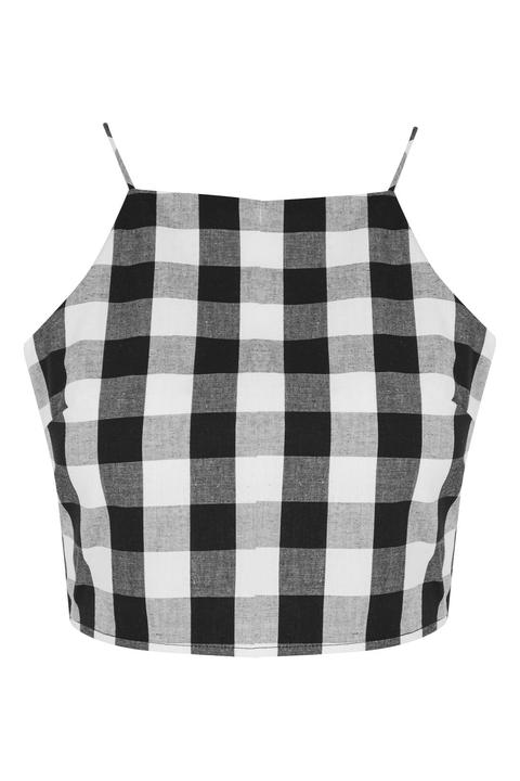 **gingham Tie Back Camisole Top By Glamorous