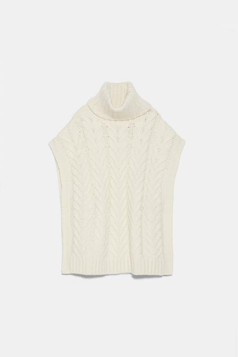 Oversized Cable-knit Waistcoat