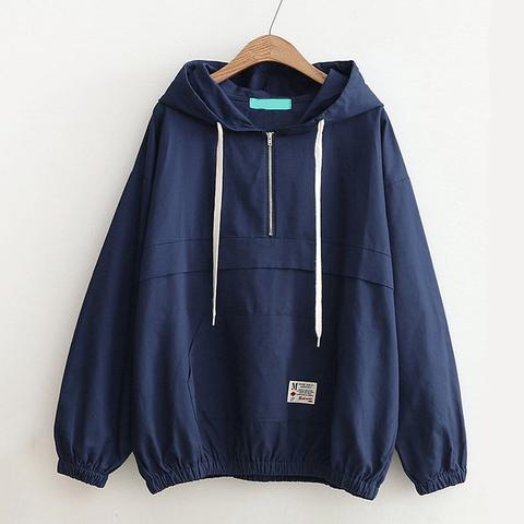 Cazadora Anorak Con Bolsillo De Canguro De Hombros Caídos