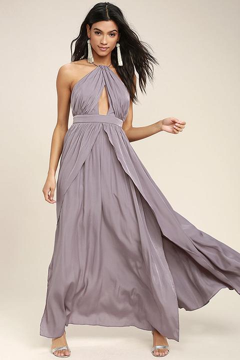 On My Own Dusty Purple Maxi Dress