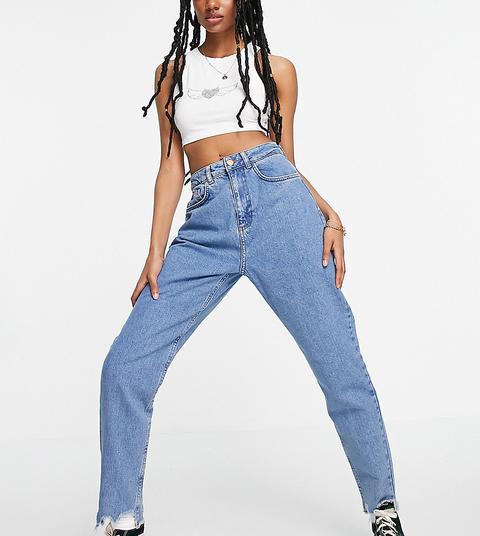Reclaimed Vintage Inspired The 89' Slim Tapered Jean With Destroyed Hems In Blue