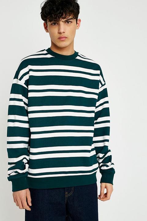 Uo Green Stripe Sweatshirt