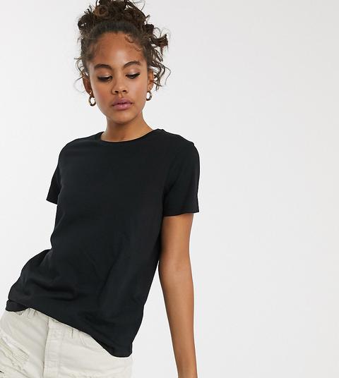 Asos Design Tall - T-shirt Girocollo Nera In Cotone Organico - Nero