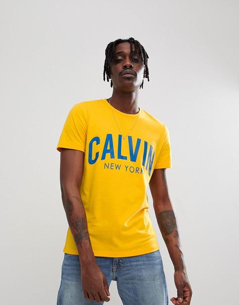 Camiseta De Corte Slim Con Estampado Estilo Universitario Calvin De Calvin Klein Jeans