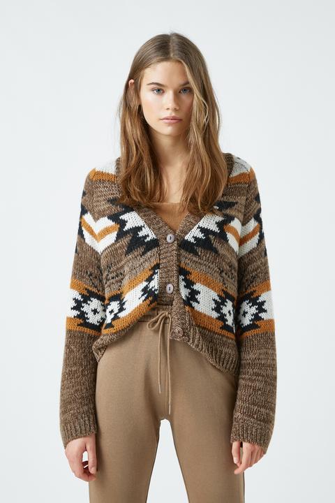 Chaqueta Punto Jacquard Ikat