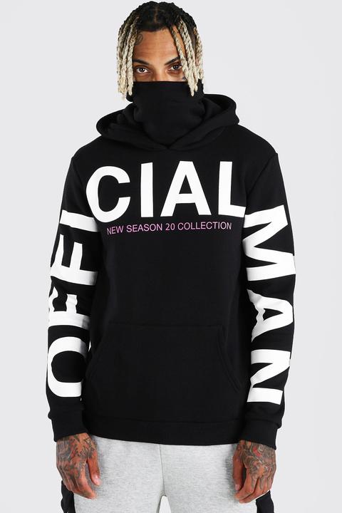 Boohooman hoodie with outlet man print in white