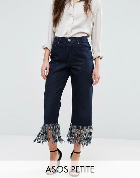Asos Petite - Jeans Dritti Autentici Lavaggio James Con Frange Sul Fondo -  Nero from ASOS on 21 Buttons