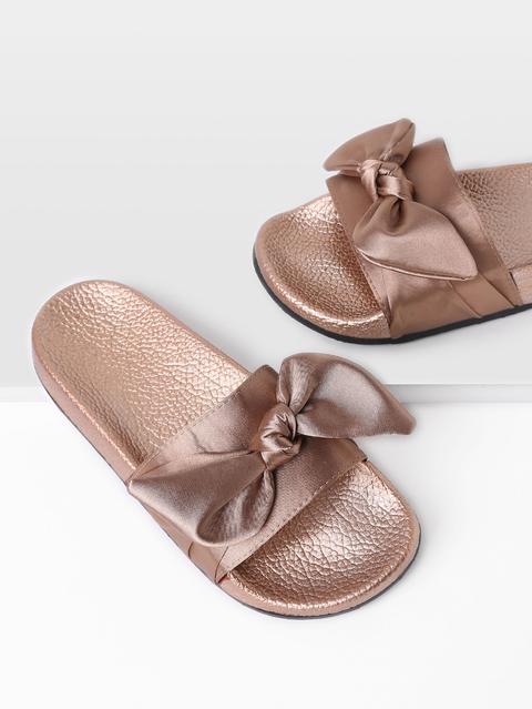 Sandalias Con Diseño De Lazo Satinado