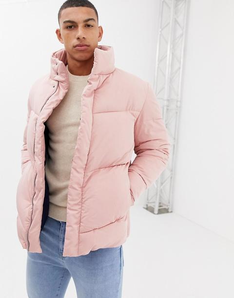 Asos Design - Wattierte Oversize-jacke In Rosa - Rosa