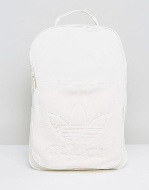 Mochila De Forro Polar En Crema De Adidas Originals