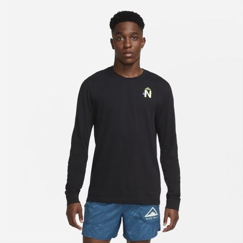 Nike Dri-fit Trail Men's Long-sleeve Trail Running T-shirt - Black