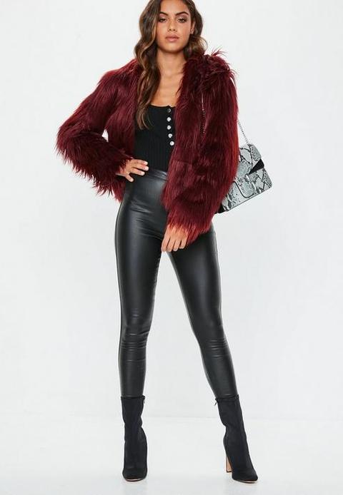 burgundy shaggy coat