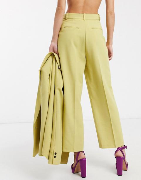 Topshop Tailored Trousers Co-ord In Lime-green