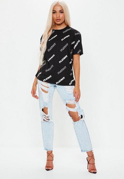 Playboy X Missguided Black Logo Repeat 