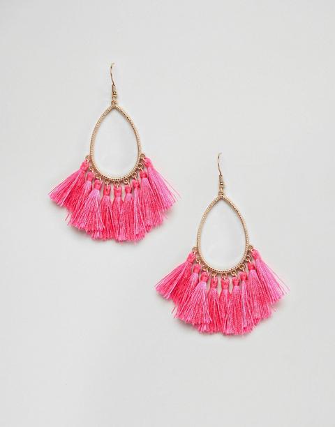 Pendientes De Aro Con Diseño De Lágrima Con Borlas De Asos Design
