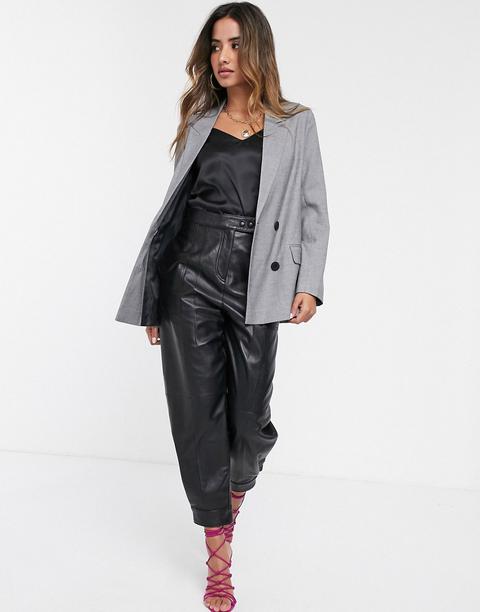 Stradivarius Check Blazer In Grey